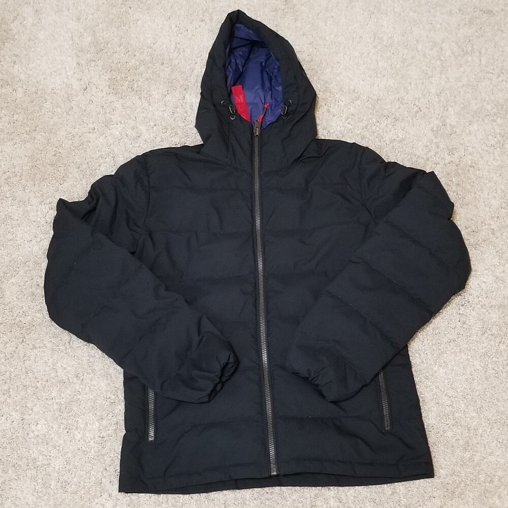 Museum The Original Duck Down Hooded Jacket Navy Blue Size 46 Medium Weight EUC